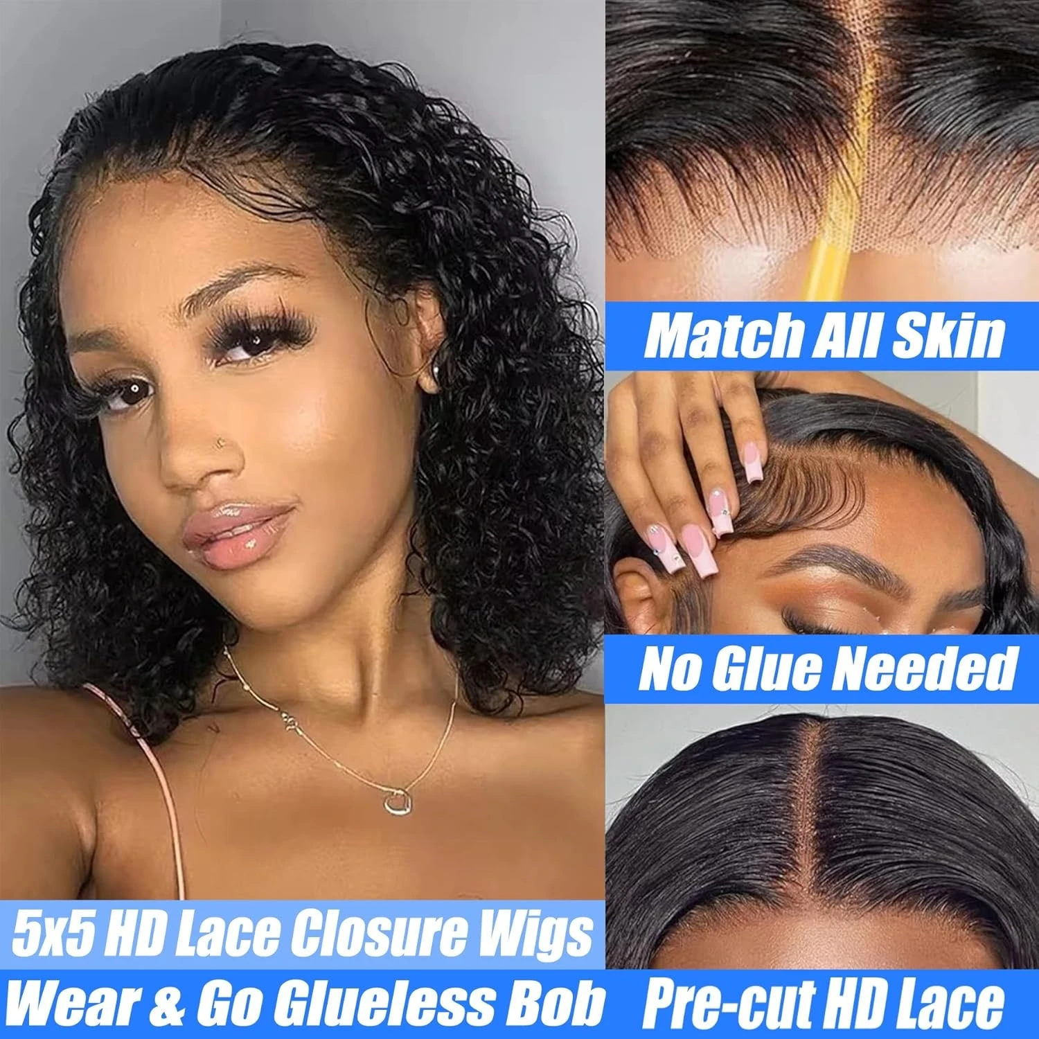 بوب الباروكات الشعر البشري 10 بوصة قبل قطعها قبل قطع 5x5 HD الدانتيل إغلاق الباروكات للنساء ارتداء والذهاب غلويليس شعر مستعار بوب موجة عميقة