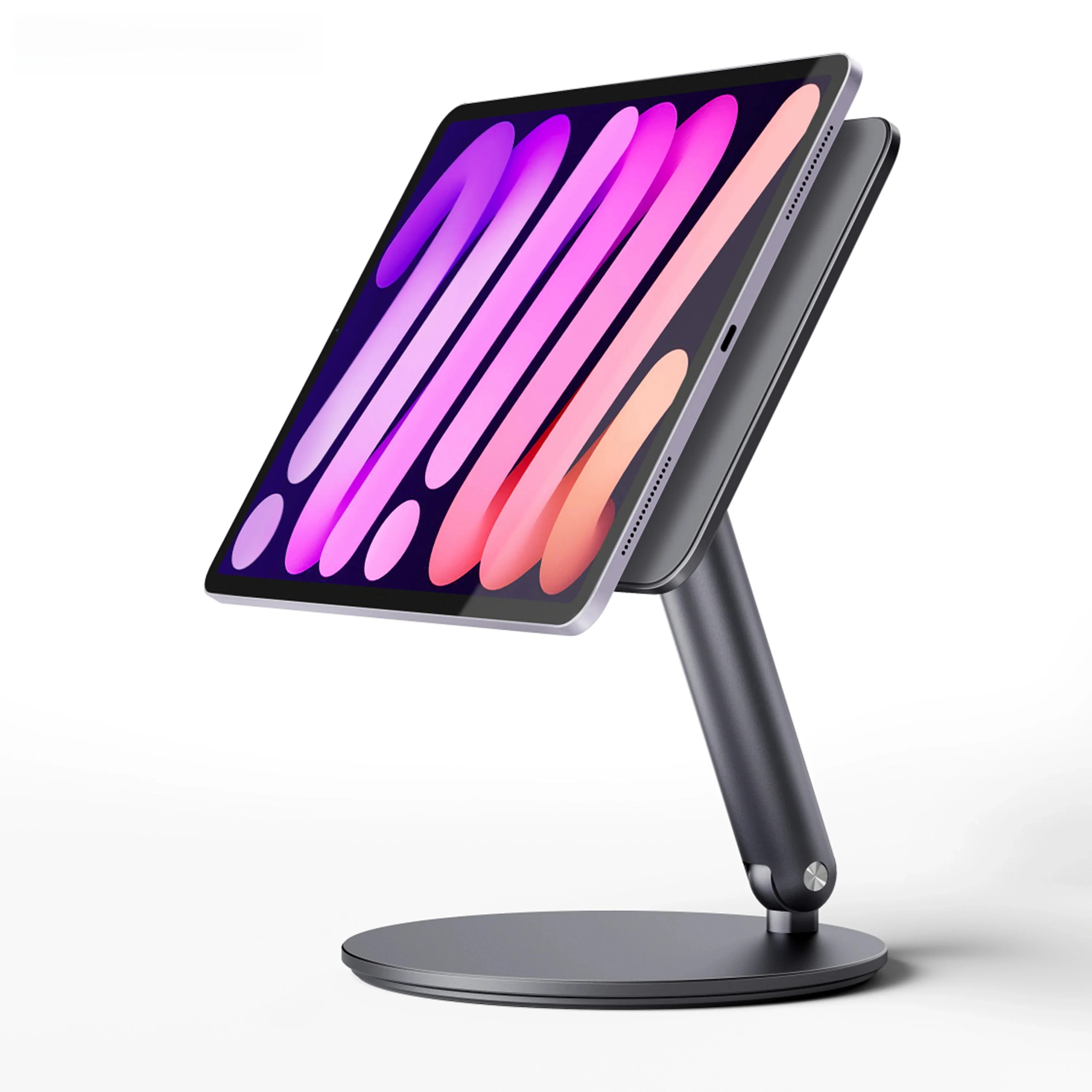 LULULOOK Magnetyczny stojak na iPada Mini 7 6 Aluminiowy składany regulowany uchwyt 360 Obrotowy pływający stojak na Apple iPad Mini 7 — zdjęcie produktu 7