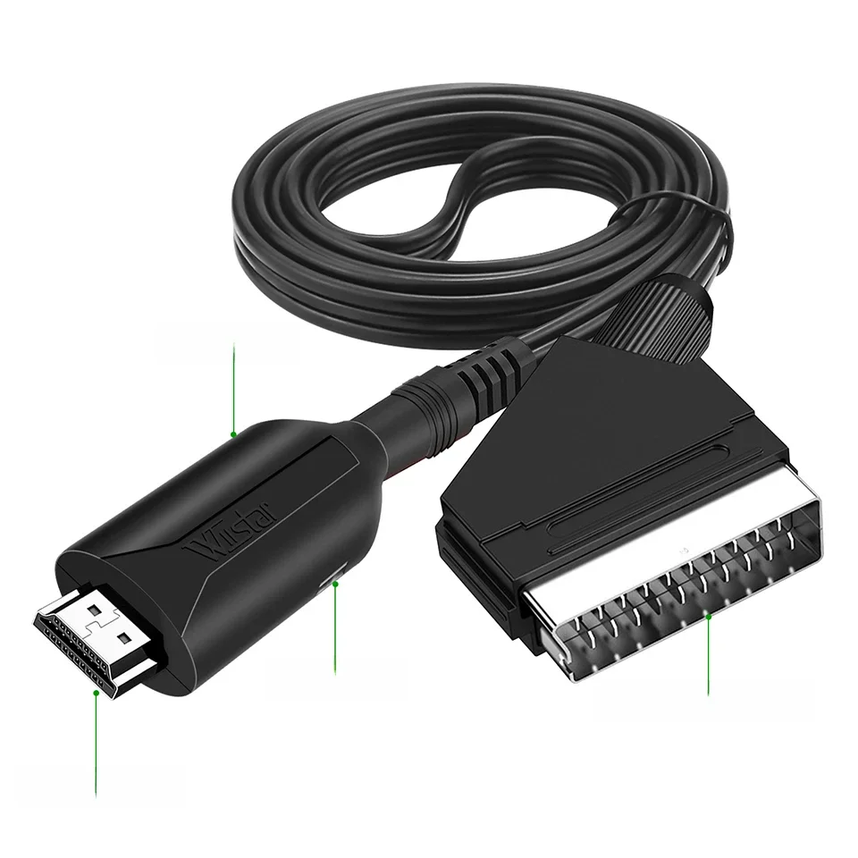 Zgodne z HDMI wejście do wyjścia wideo Scart Adapter konwertera audio Głowica audio kompatybilna z rejestratorem wideo Crt TV Vhs HD 1080 — zdjęcie produktu 7