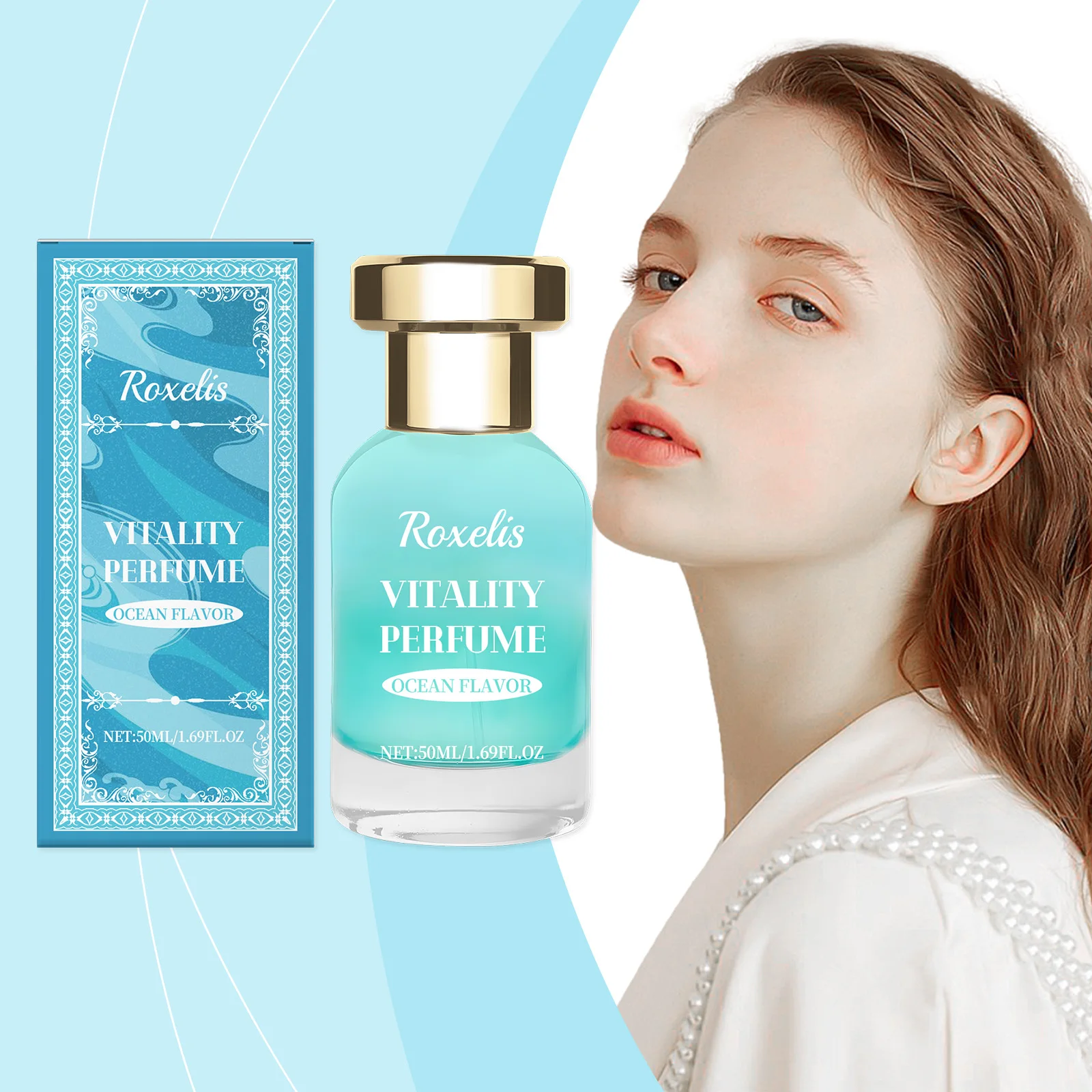Roxelis-Perfume de vitalidad del océano, Perfume fresco Natural, fragancia duradera, fragancia ligera, fragancia fresca de multitud pequeña de océano azul