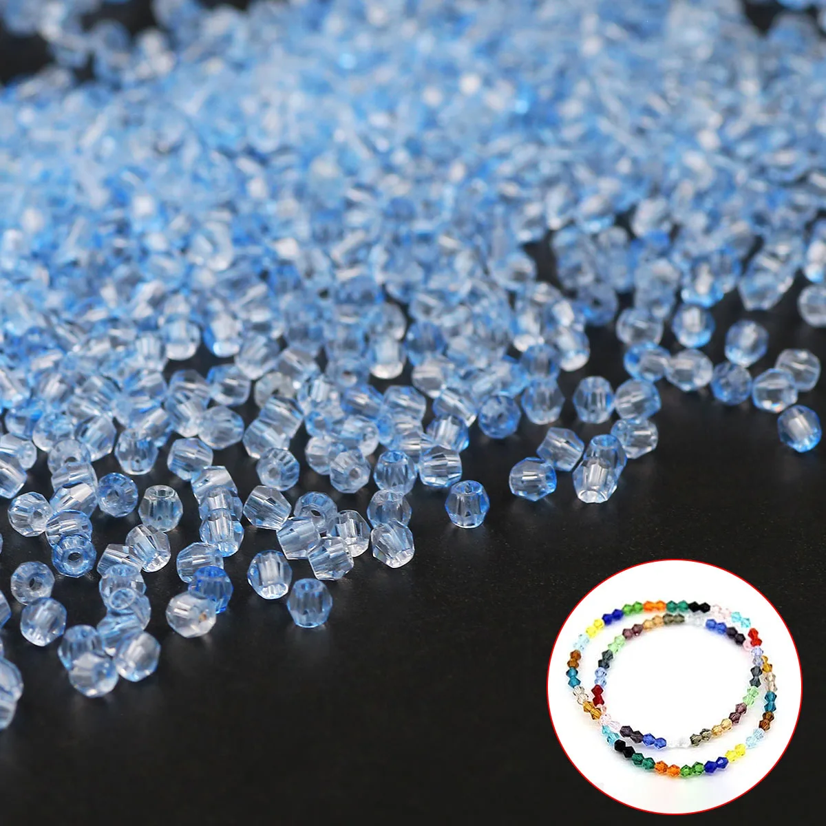 Facettierte österreichische Kristallperle, hellblaues Glas, lose Abstandshalterperlen für Schmuckherstellung, DIY-Armband, Ohrringe, Zubehör, 4 mm