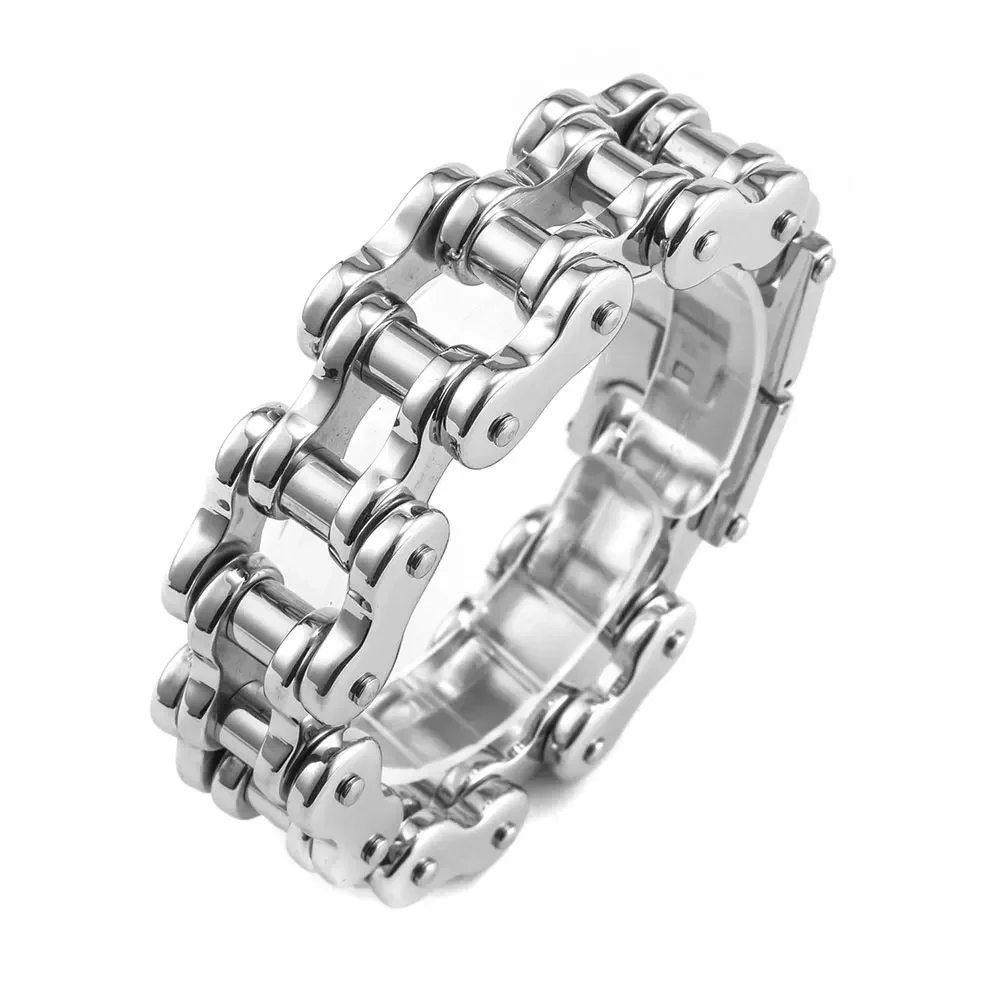 AliExpress GD-KSN Mens Weight Bracelets Silver Motorcycle Biker Bicycle Chain Link Bracelets For Men/Women Punk