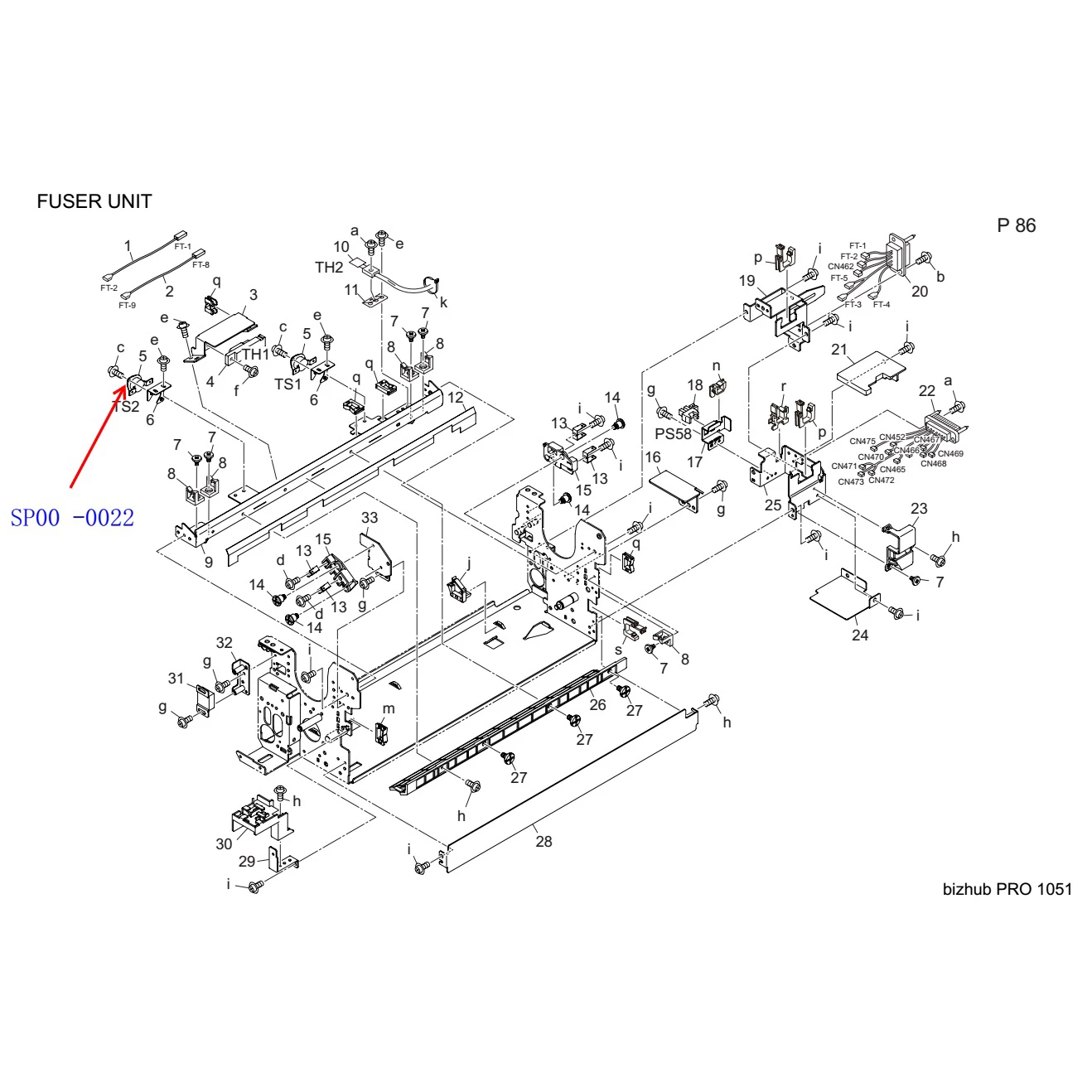 SP00-0022 SP000022 термостат для Konica Minolta Bizhub 600 601 750 751 1050 1051 1200 920 950 P 1050P