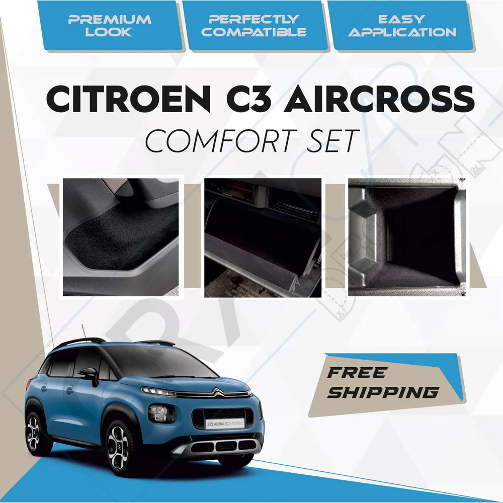 Citroen C3 Aircross Comfort Set-Ready Fabric Coating In-Car Accessory Self-Adhesive Insulation Effective Coating Set