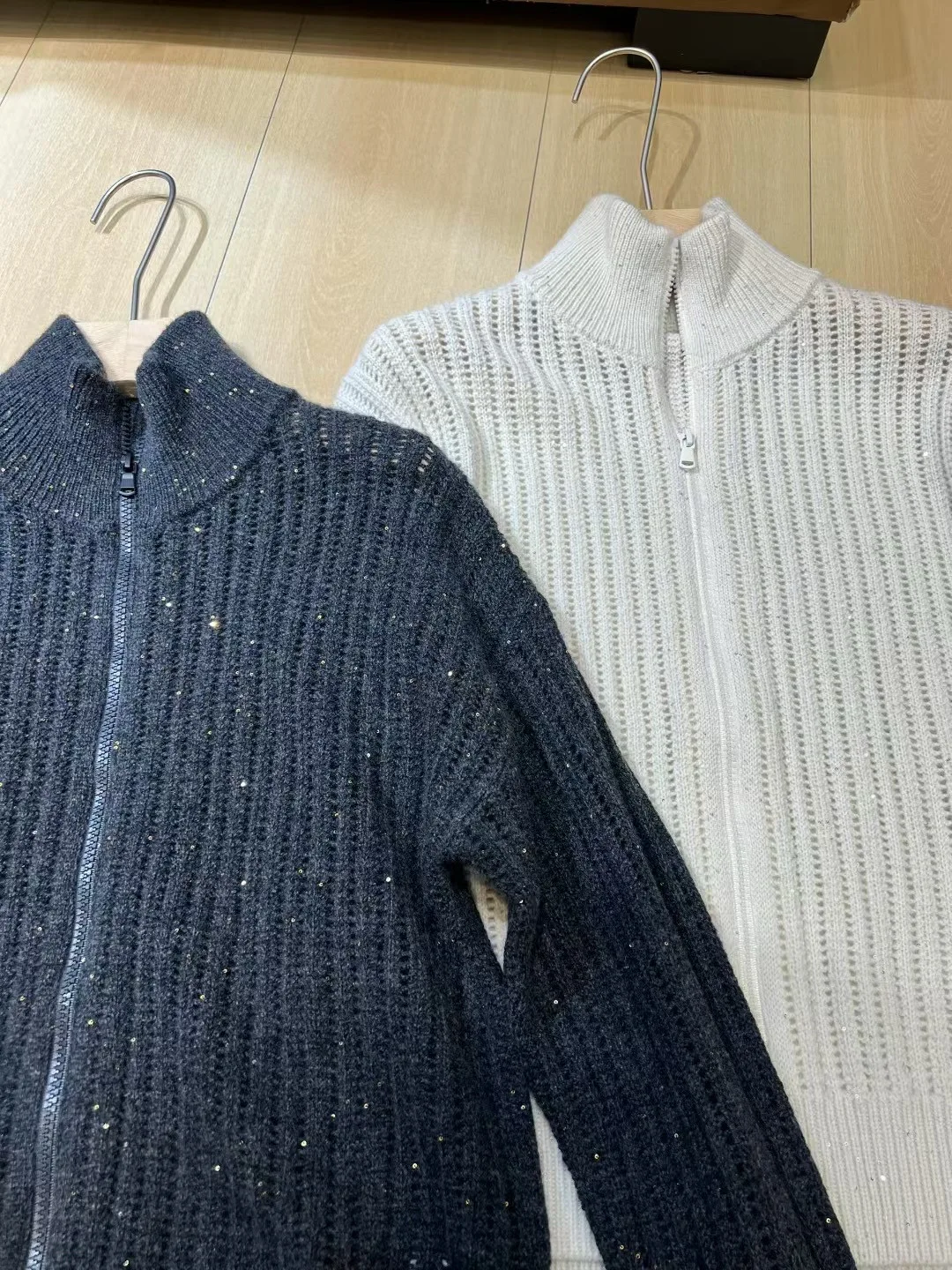 Casual damesvest van kasjmier met ritssluiting herfst 202