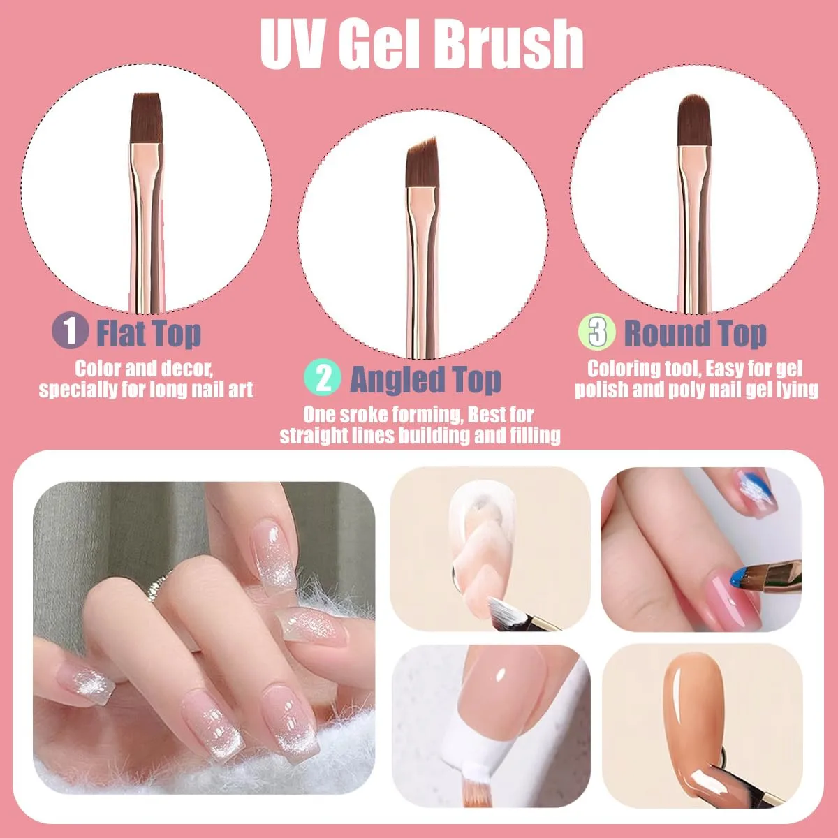 فرش تزيين الأظافر، أقلام تزيين الأظافر، أقلام رسم أظافر الأصابع، الكل في واحد لتصميم المانيكير المبتدئ #6