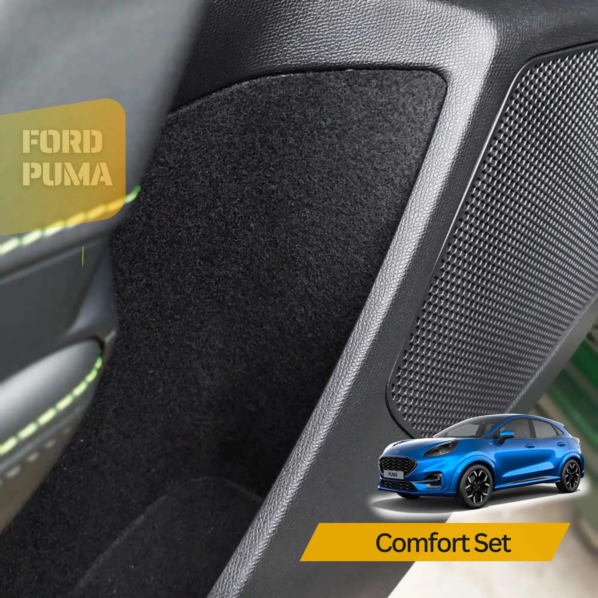 Ford Puma Comfort Set - Ready Fabric Coating Vehicle Interior Access Self-Adhesive Insulating Effective Coating Set