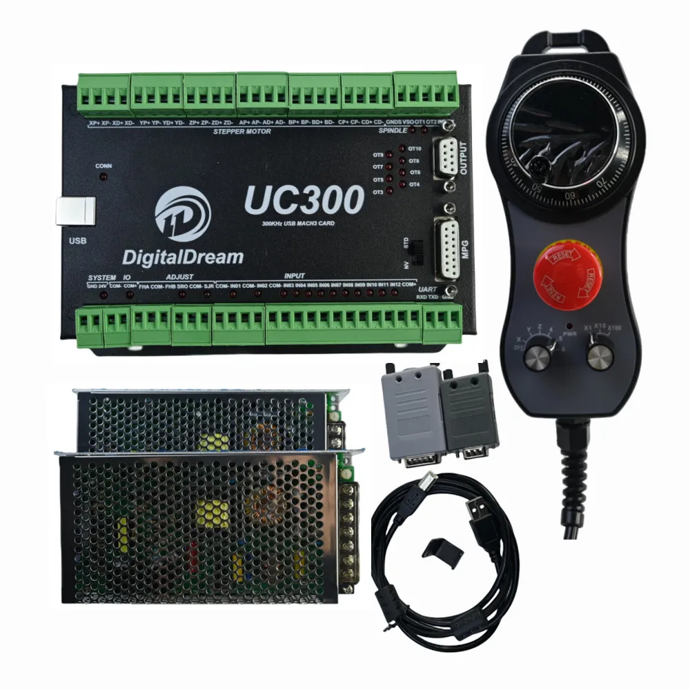 Kit de Contrôleur de Mouvement CNC Mach3-USB 4/6 Axes Digital Dream Mach3, Carte de Contrôle de Mouvement Mach3 avec Volant MPG et SPMS