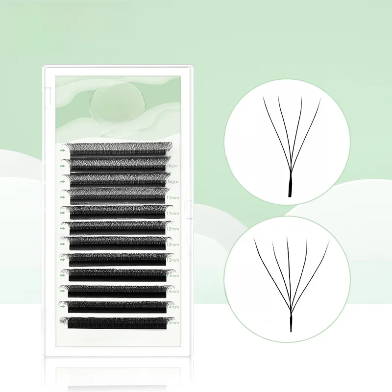 Natuhana extensões de cílios em forma de w 4d 5d volume pré-fabricado fãs de volume w forma cílios