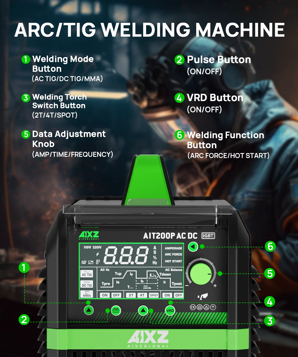 AIXZ 단일 펄스 230V 180A 용접기, 다기능 - Tig Welder Machine 리뷰 및 가격