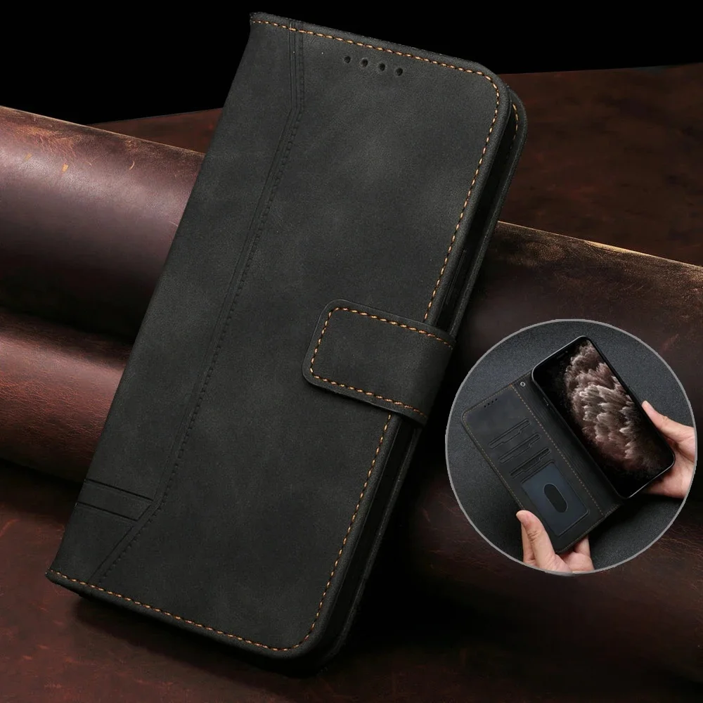 Etui Skórzane z Klapką na Karty do Motorola Edge60 Pro 60 50 Neo 5G Flip Case Capa Moto Edge 70 Fusion 60 50 Ultra 40 30 60s Signature Cover — zdjęcie produktu 7