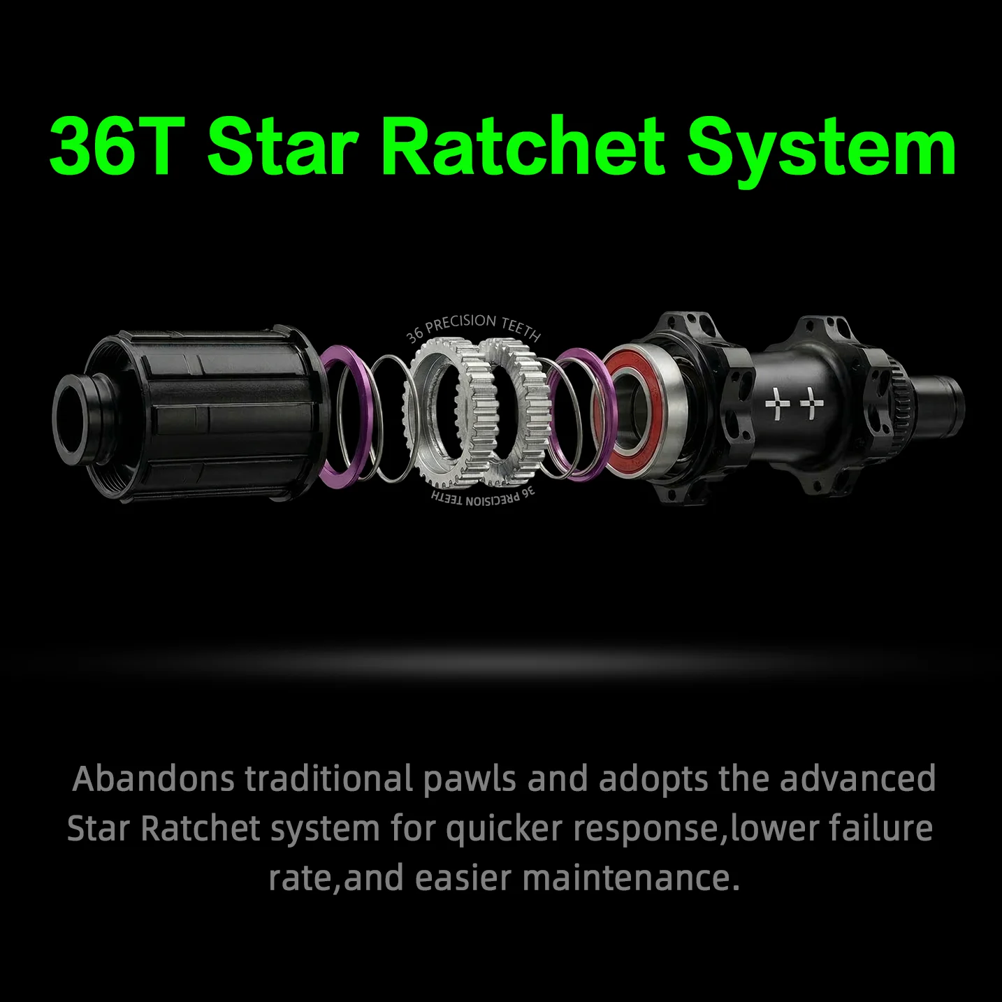 10PLUS T Series 38/50mm Thru Axle 700c Stiffness Carbon Rims Disc Brake 36T Star Ratchet Power Transfer Road Race Wheelset