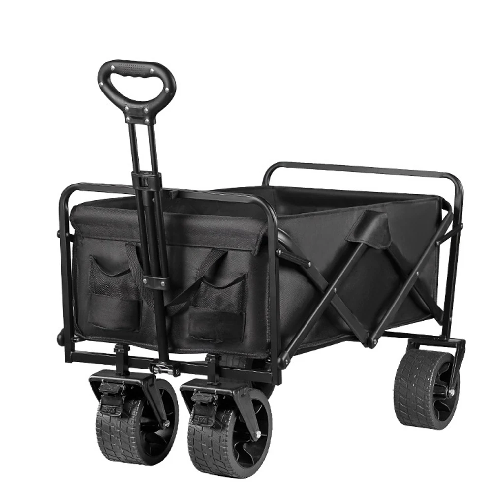 Portable Folding Wagon Large Capacity Heavy Duty Foldable Wagon Garden Utility Cart for Outdoor Camping Garden Sports Beach