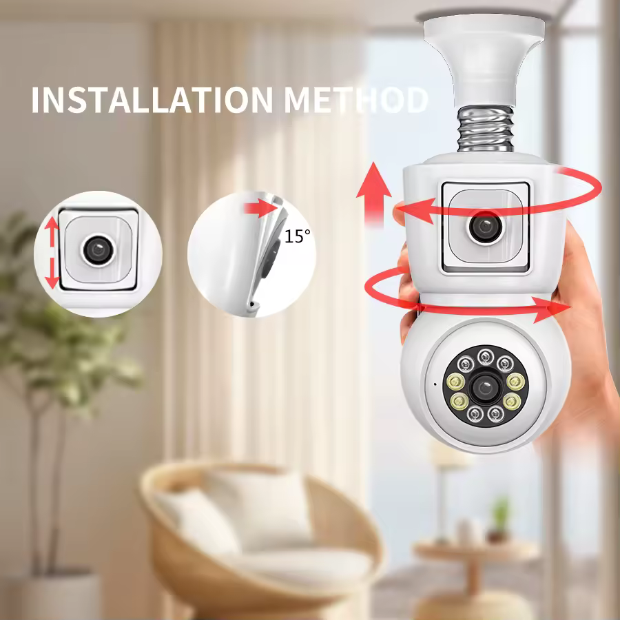 Close up of the dual lens on the Security Camera Systems.