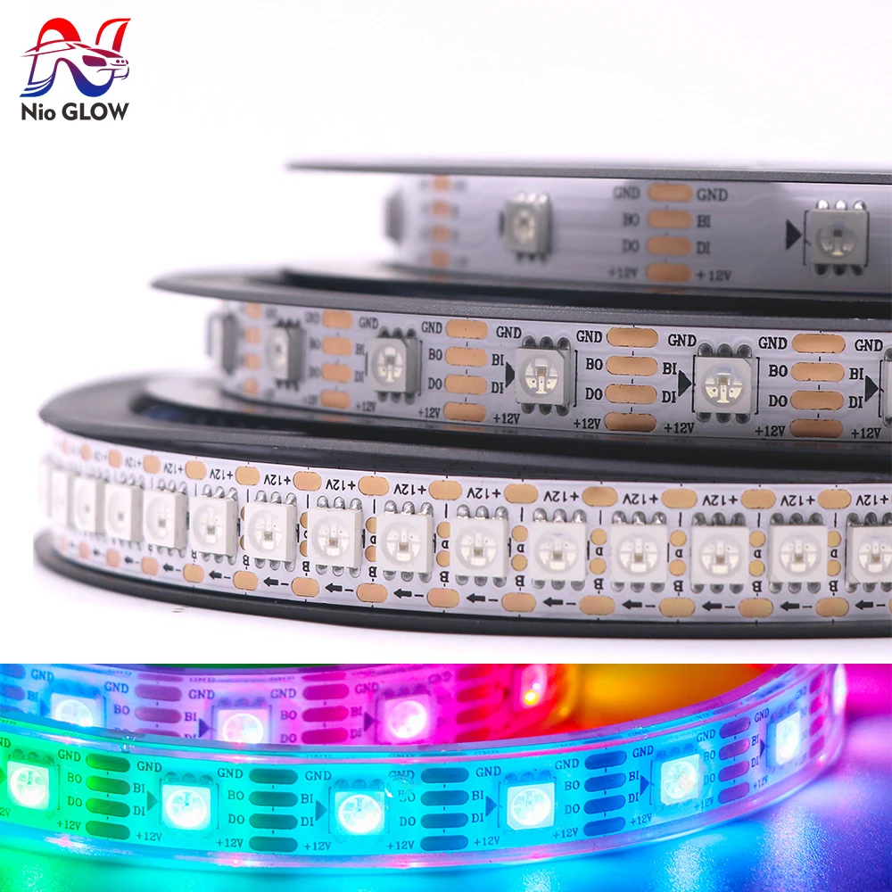 WS2815 DC12V LED 30 60 96 144 LEDs Strip Light RGB Individually Addressable LED Lights Dual Signal IP30 65 67 WS2812B WS2813LED