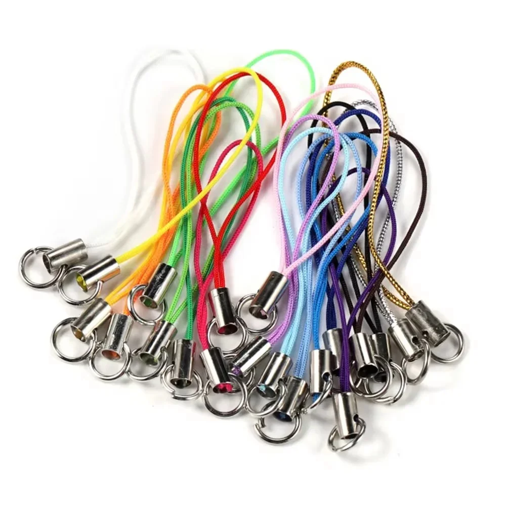 20/50/100 sztuk smycz Lariat pasek sznury zapięcie karabińczykowe liny brelok do kluczy z haczykami zestaw mobilny Charms brelok wisiorek breloczek akcesoria — zdjęcie 2