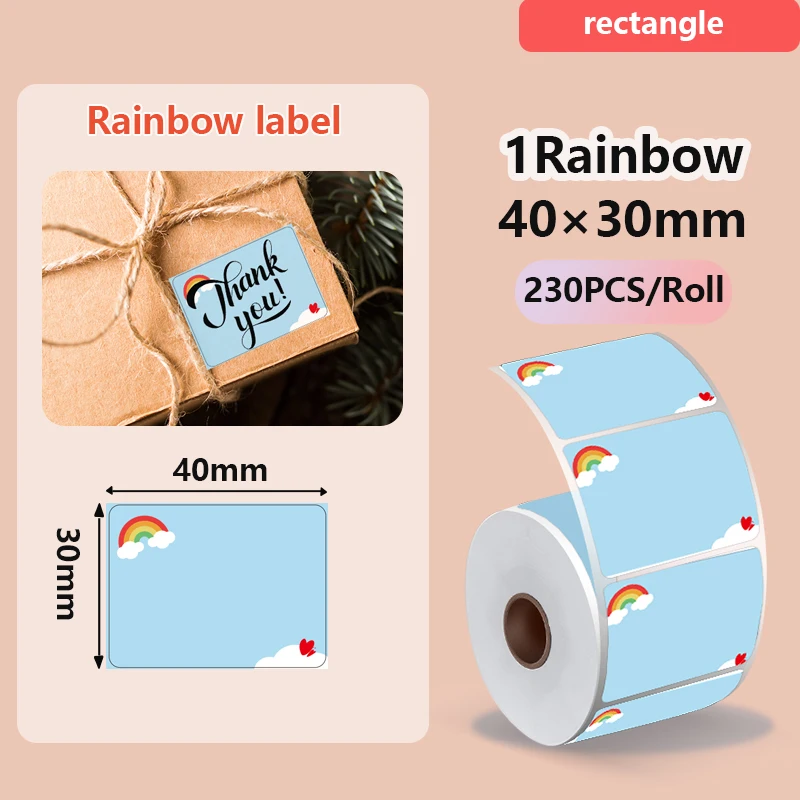 Phomemo Gradiënt zelfklevend label 50x50mm Geschikt voor M110 M220 M221 M120 DIY Logo Barcodelabel Geschikt voor E210 P50 DETONG P1