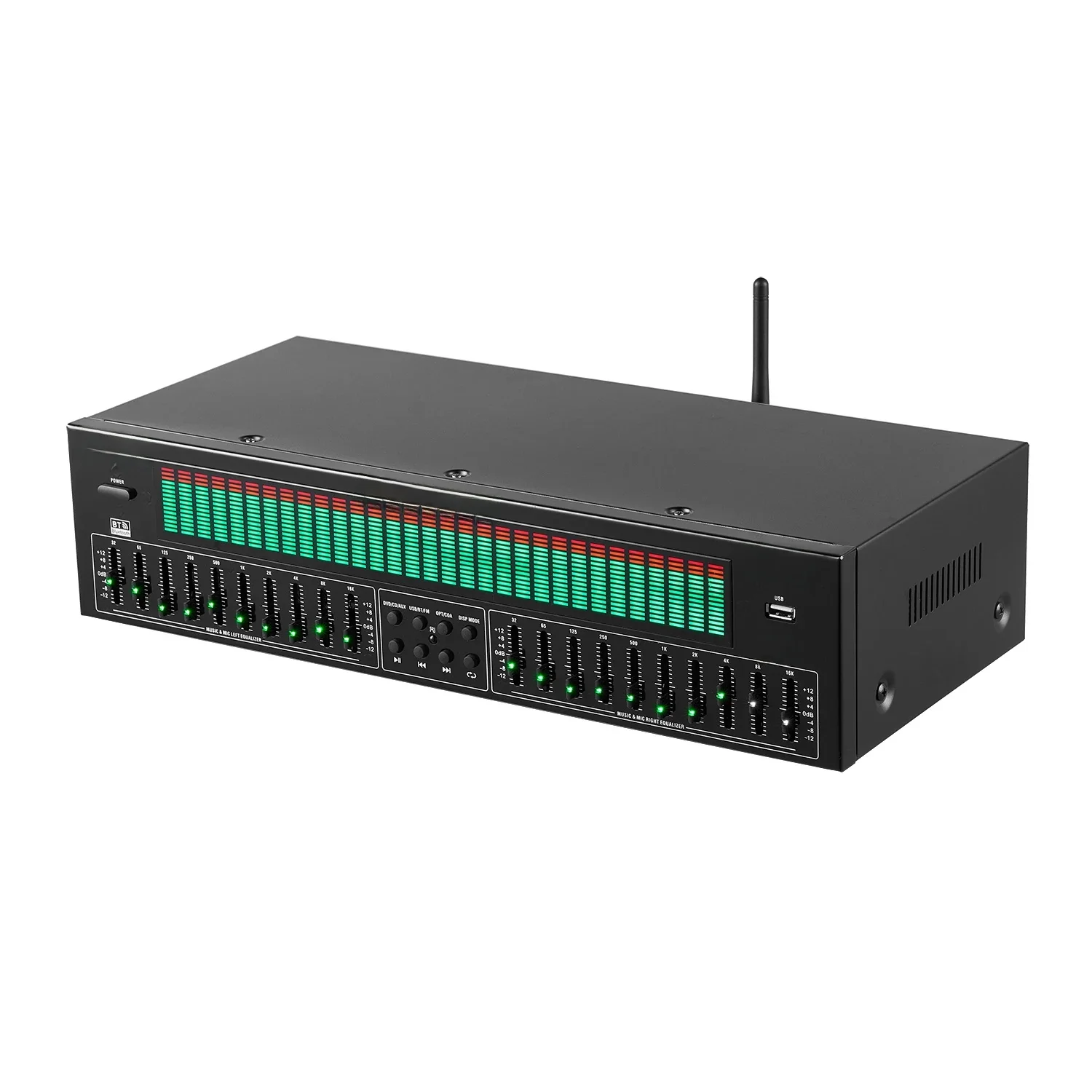 Nieuwe EQ equalizer muziek spectrum analyse stereo 20-bands grafische equalizer BT5.4 EQ-8000 audiospeler 220V - afbeelding 2
