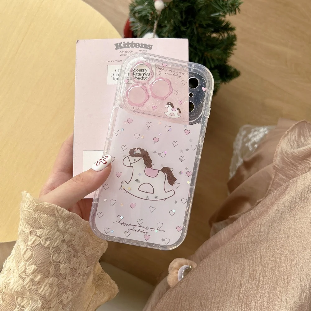 

Sweet full screen love Trojan colorful star mobile case, suitable for iPhone 14/15/16/17 Pro Max, new shockproof protective case