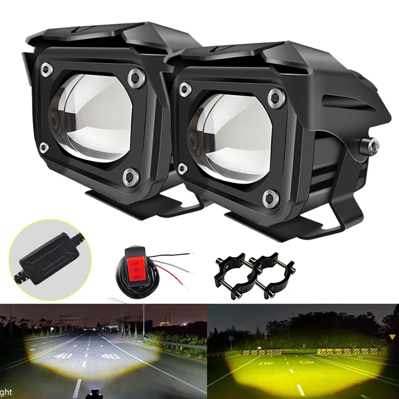 

Motorcycle LED Spotlight Work Flood Light Bar White Yellow Offroad Divring Fog Lamp For Truck SUV Atv LED Headlights Accessories