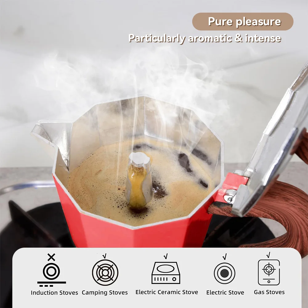 صانع سبرسو تصميم متين من الألومنيوم، هدية قهوة وعاء موكا، وعاء قهوة بيركولتر لعيد الشكر في الجمعة السوداء وعيد الميلاد #6