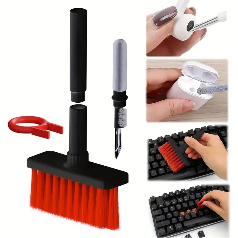 Kit de brosse de nettoyage de clavier 5 en 1, extracteur de capuchons de touches, nettoyeur d'écouteurs pour Airpods Pro 1 2 3, étui pour écouteurs Bluetooth, outils de nettoyage