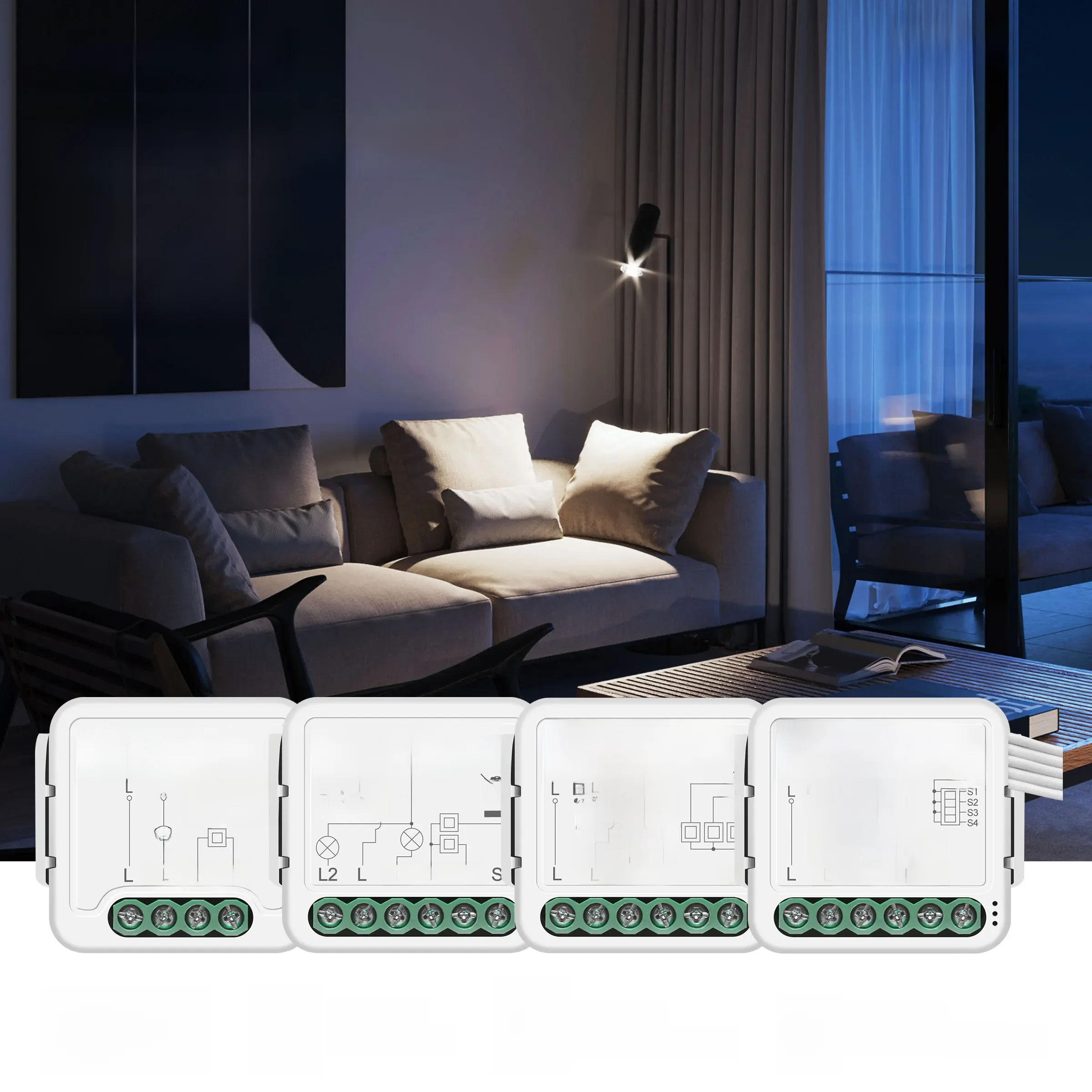 Girier Tuya Smart Wifi Lichtsc halter Modul 1 2 3 4 Gang kein neutraler Leistungs schalter 220V