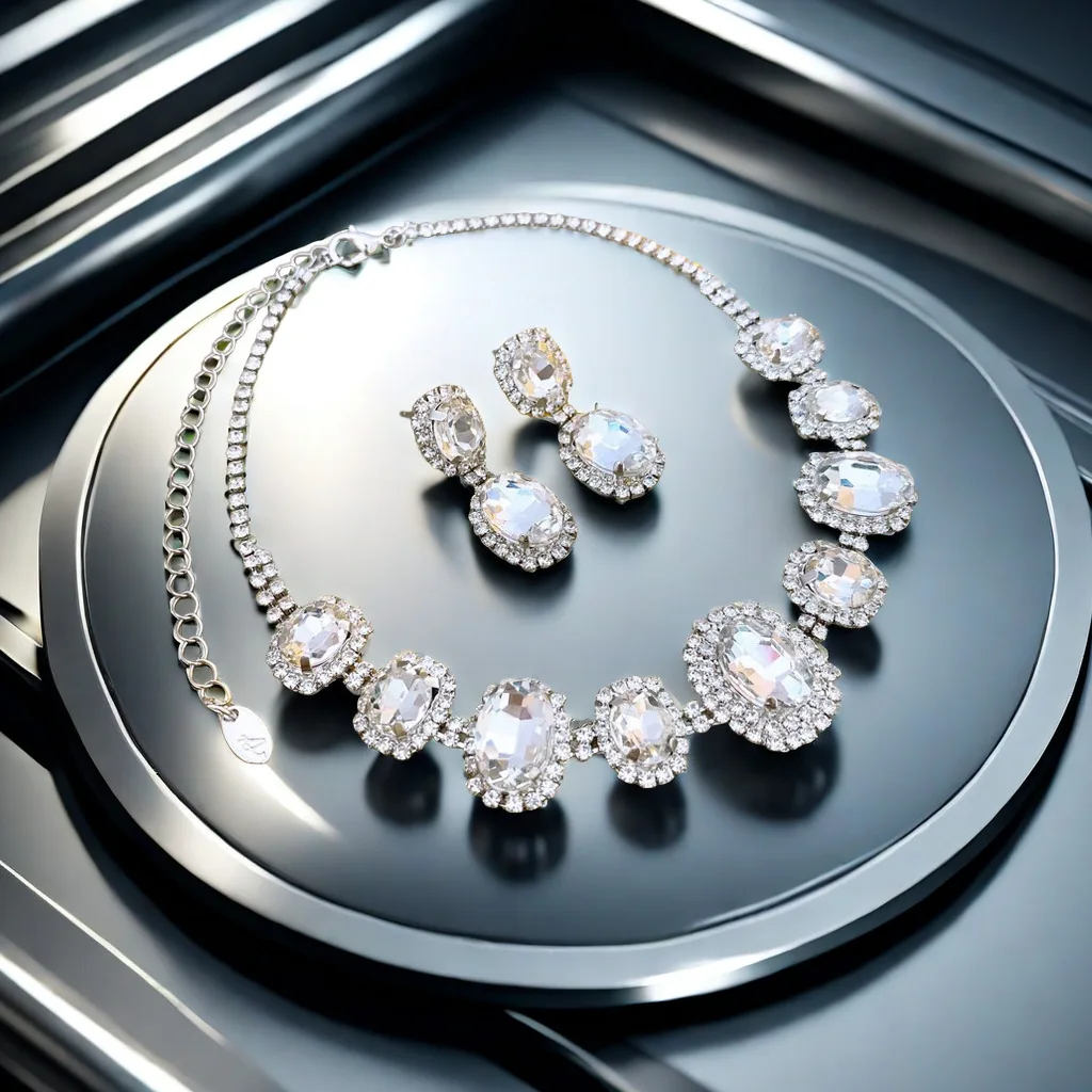 

3pcs Cubic Zirconia Earrings and Necklace Set for Women, Elegant Wedding Jewelry, Suitable for Party and Holiday Wear