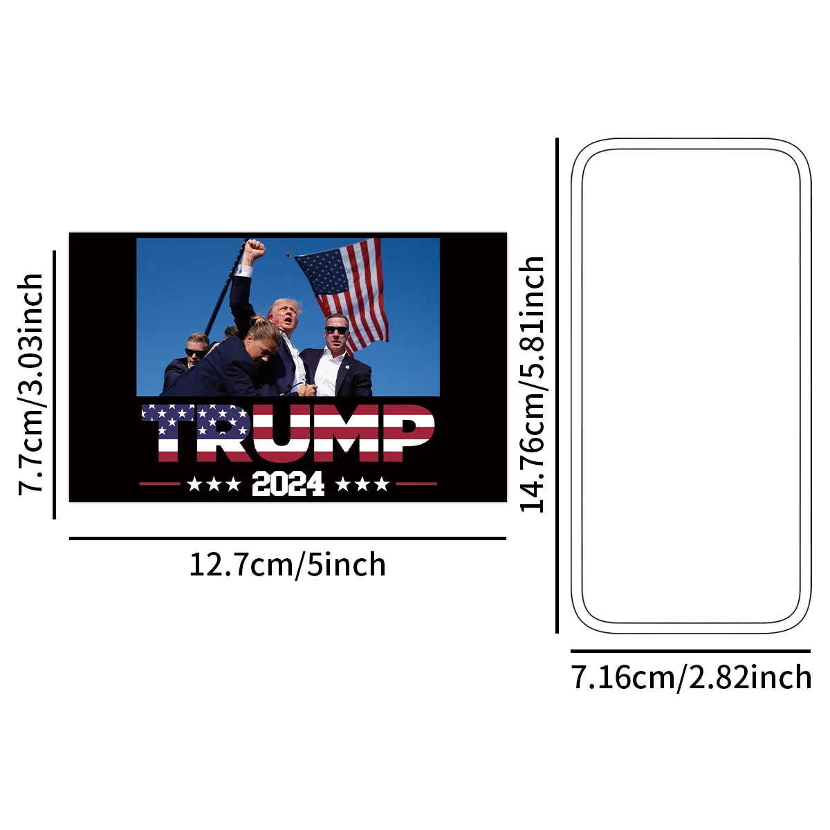 10pcs Trump Fight Stickers Trump 2024 Survived Shot At Election Rally Sticker Fight Strong Decals Waterproof Bumper Car Stickers