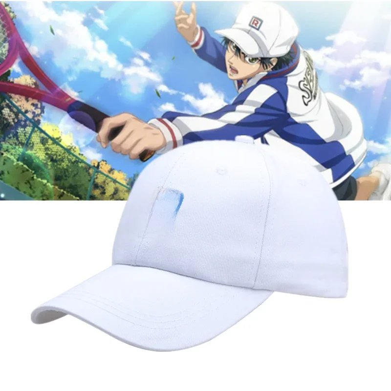 Anime The Prince Of Tennis White Baseball Cap Cosplay Adjustable Hat Ryoma Echizen Cotton Snapback Embroidered Hats
