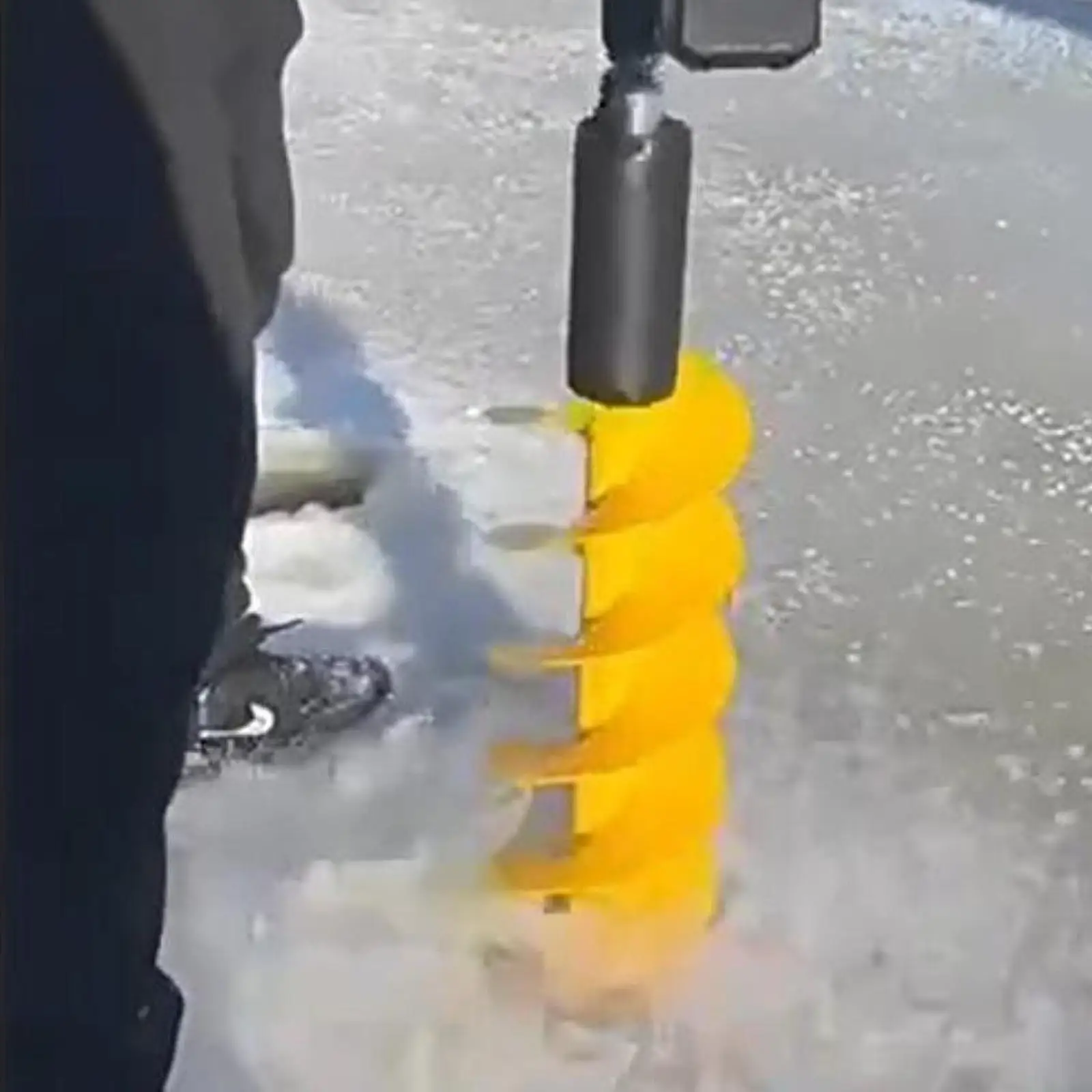 Ice Drill Auger Portable Aluminum Alloy Ice Fishing Burrowing 6 Inches Ice Fishing Drill for Sea Fishing Outdoor Supplies Winter