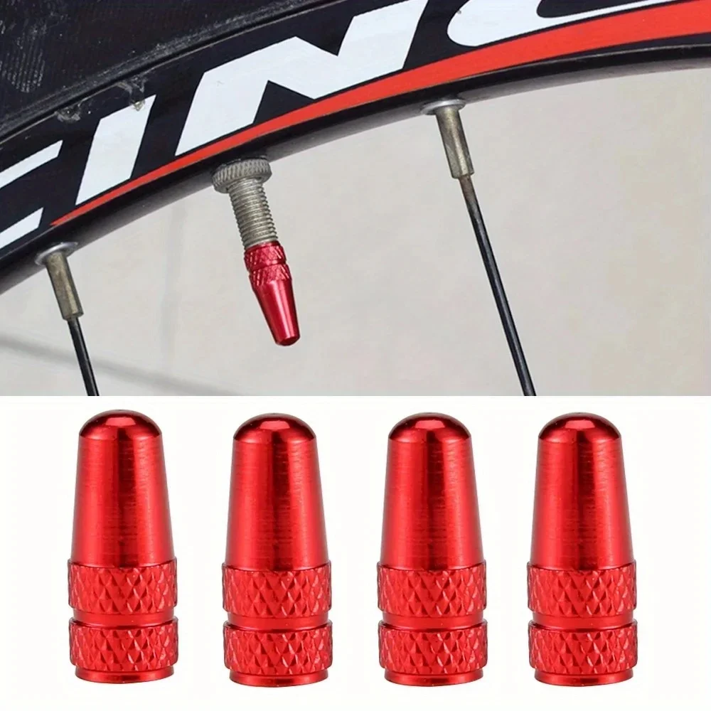 AliExpress NONE 4Pcs/Set Rainbow Color Bicycle Tire Valve Cap Aluminum Caps for Valves French Valve Cap Presta Bike Tyre Hat MTB Accessories New