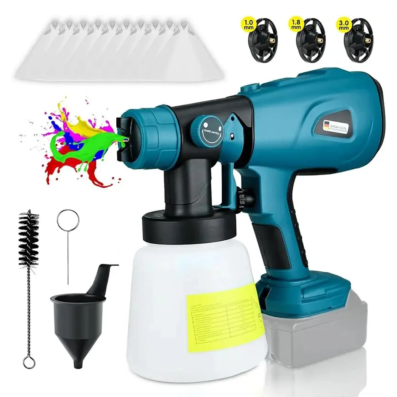 1000ML Electric Spray Gun Cordless HVLP Paint Sprayer Auto Furniture Coating Airbrush for Makita Battery (No Battery)