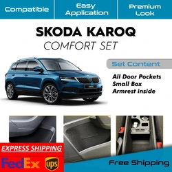 Skoda Karoq Ready Fabric Coating In-Car Accessory Insulation Effective Self-Adhesive Fabric Comfort Set Laser Cut