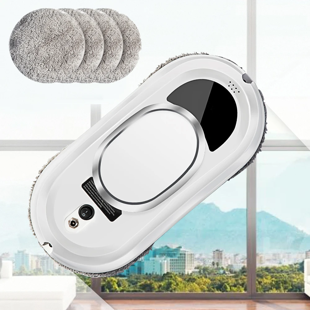 Robot pulitore automatico per finestre, ultrasottile e intelligente, con potente sistema di aspirazione, lavavetri elettrico, telecomando, ideale per la pulizia di finestre di auto, interni ed