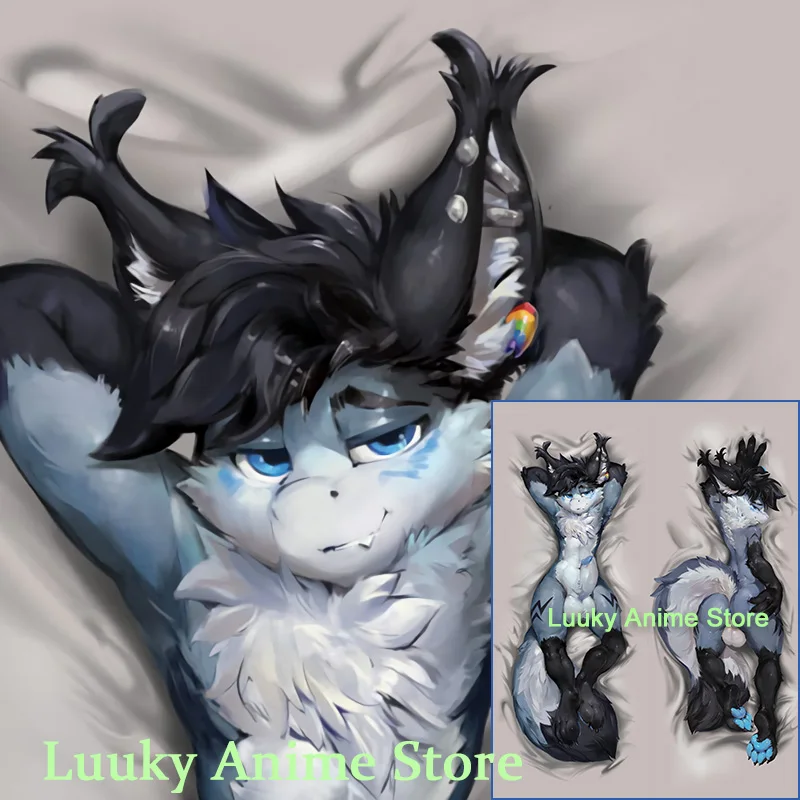 Dakimakura أنيمي لومي فروي مزدوج الوجهين طباعة بالحجم الطبيعي غطاء وسادة للجسم #3