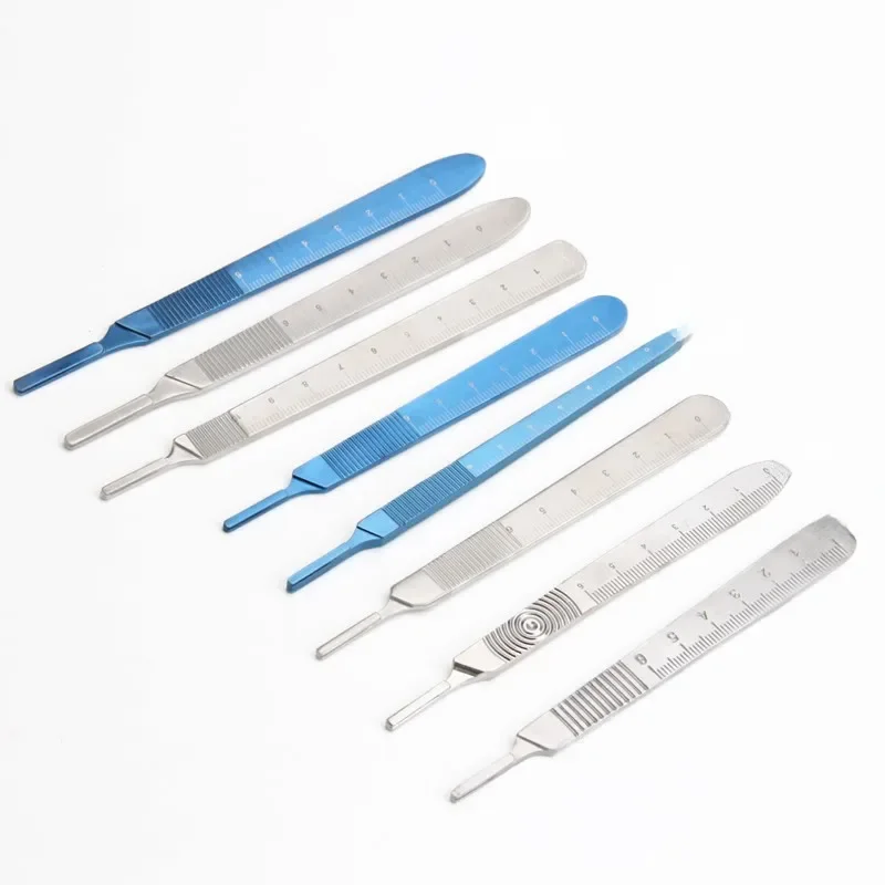 Poignée de lame en titane, poignées de lame Bard-parker, instrument chirurgical ophtalmique en acier inoxydable, instruments chirurgicaux pour animaux de compagnie