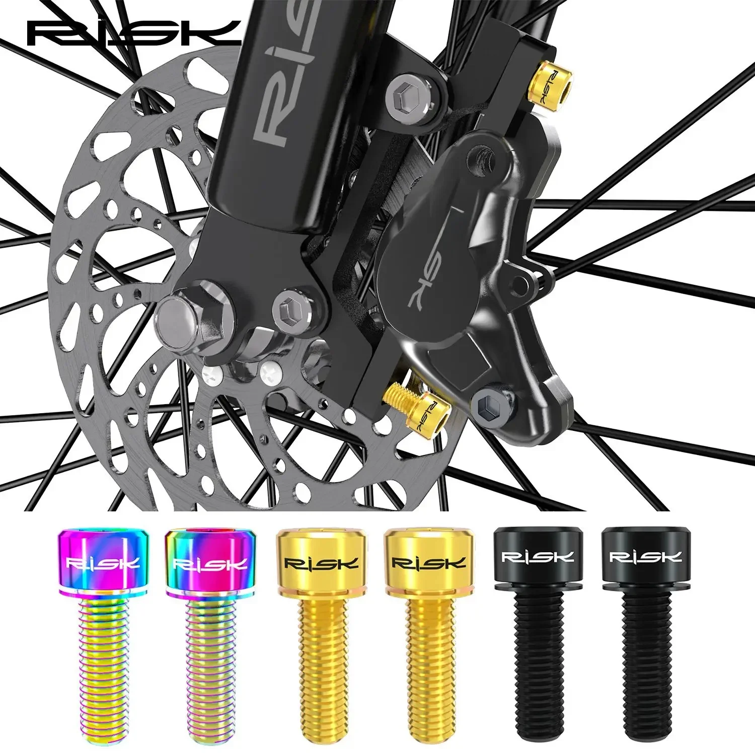 Risque 4 pièces M6x18/20mm frein à disque de vélo boulons fixes avec rondelle titane VTT pince de frein accessoires de cyclisme