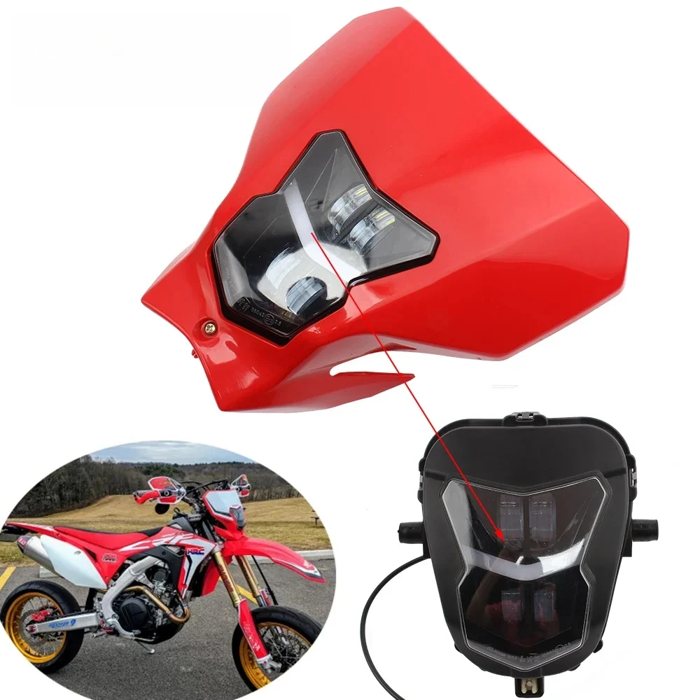 AliExpress PowerMotor for Honda CRF450 Motorcycle Headlight LED Plate Parts Motocross Enduro Pit Dirt Bike Headlights Motorcycle Accessories