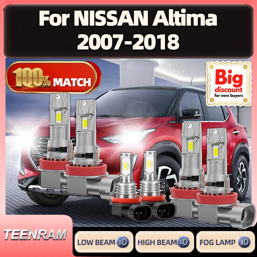 

TEENRAM For NISSAN Altima 2007 2008 2009 2010 2011 2012 2013 2014 2015 2016 2017 2018 Car LED Headlight Ampoule Headlamp Bulb