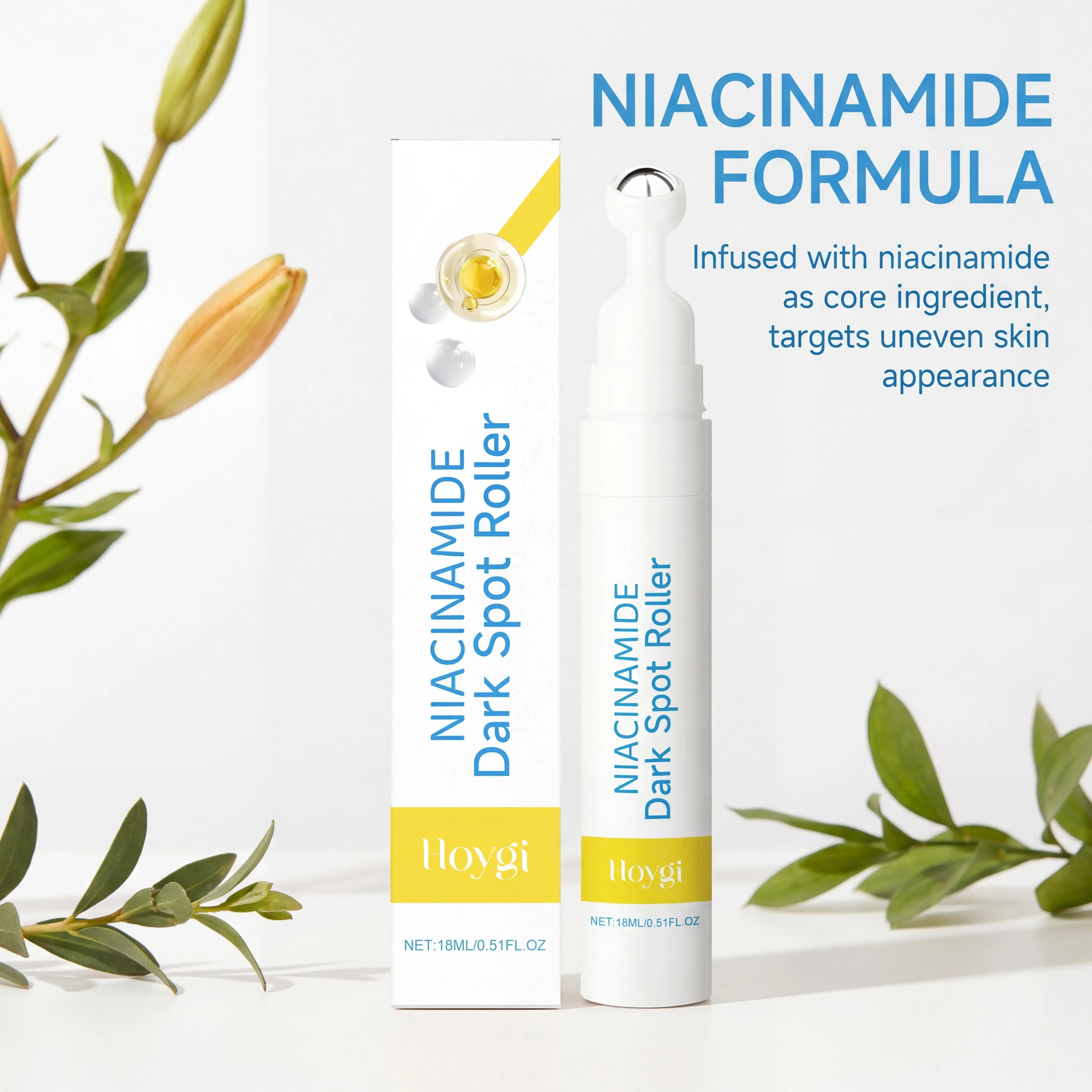 Niacinamide Dark Spot Correcting Roll On Serum Fade Melanin Even Skin Tone Hydrating Reduce Acne Marks Lightweight Non Greasy Facial Serum