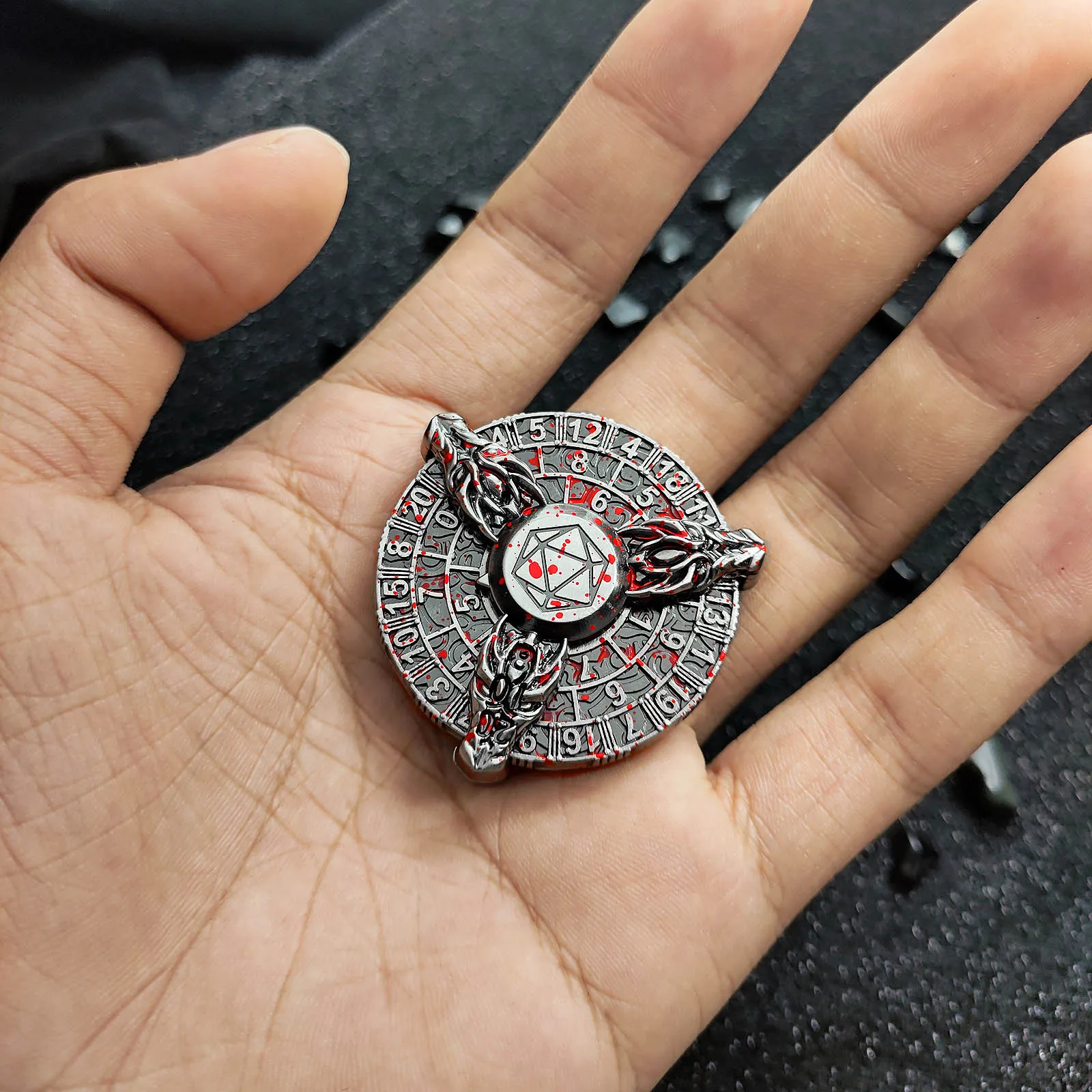 2026 Mini Fingertip Gyro Dices DND Metal Roulette Dice for Dungeons & Dragons Metal Roulette Dice Metal Craft Xmas Gift 45mm