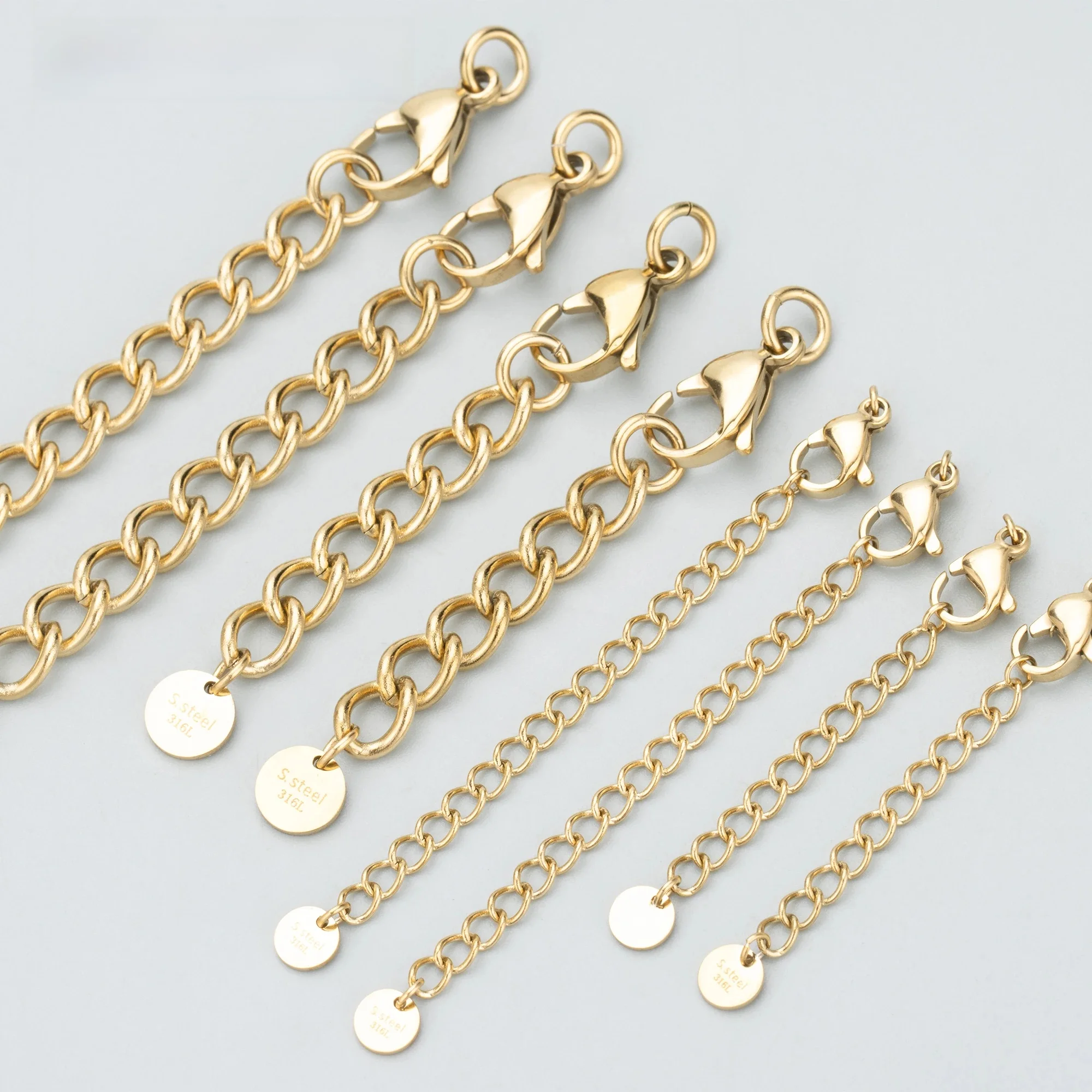 GUFEATHER MC37, sieraden accessoires, 316L roestvrij staal, nikkelvrij, handgemaakt, sieraden maken bevindingen, verlengde ketting, 4 stks/partij - afbeelding 2