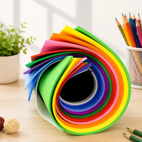 10-Piece Pack of Eva Foam Sheets, Size 8.27 × 11.69inch , Thickness 0.078inch , 10 Vibrant Mixed-Color Craft Foam Sheets, Flexible Material, Easy to Cut, Suitable for Scrapbooking, Greeting Card Making, DIY Crafts, and Party Decorations.