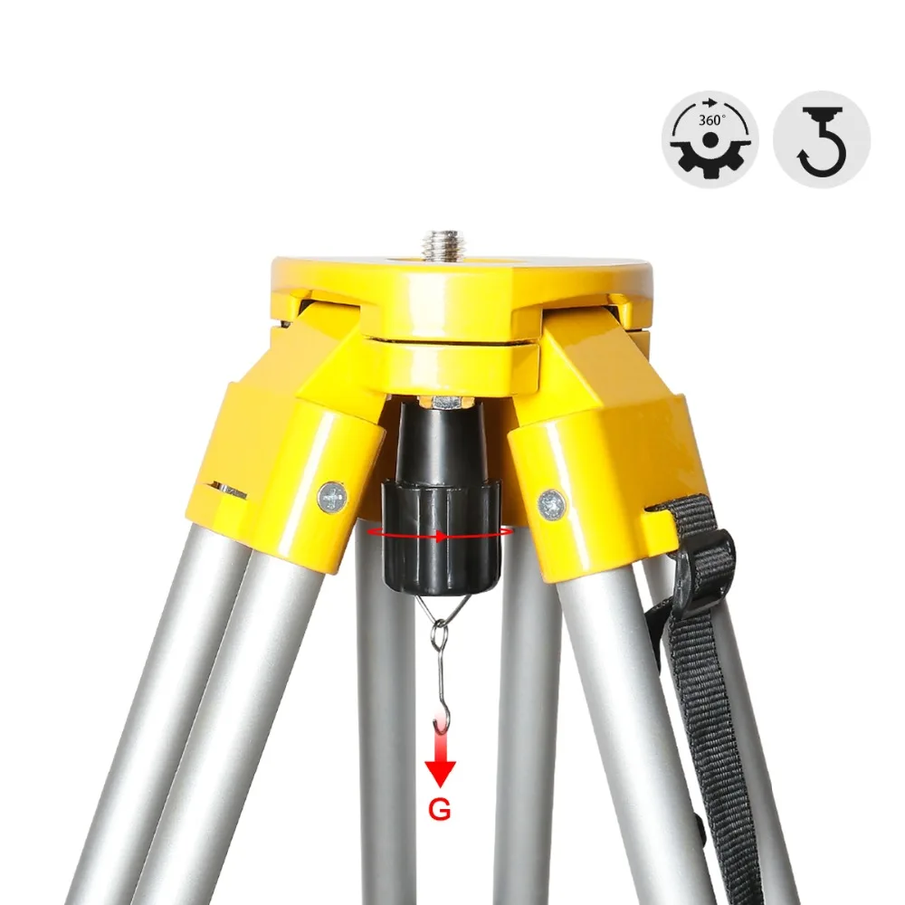 Huepar M3Y for Total Station, Automatic Optical Level, Rotary Laser,Aluminum Flat Head Heavy Duty Telescoping Tripod