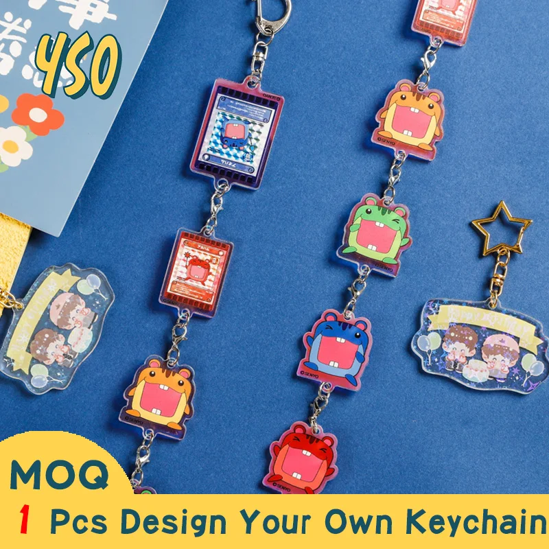 

YSO ЧПУ Алмазная огранка Высокое качество Лидер продаж анимация мультфильм двусторонний индивидуальный акриловый брелок серии соединение подвески набор