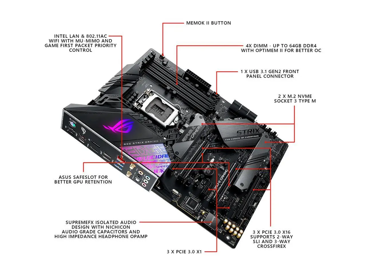 ASUS ROG Strix Z390-E Gaming LGA 1151 (300 Series) Intel Z390 SATA 6Gb/s ATX Intel Motherboard view 4