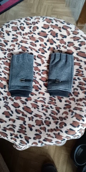 Autumn Winter Fleece Lined Half Fingers Gloves Men Male Outdoor Driving Riding Warm Fingerless Mittens Punk Hip Hop Gloves photo review