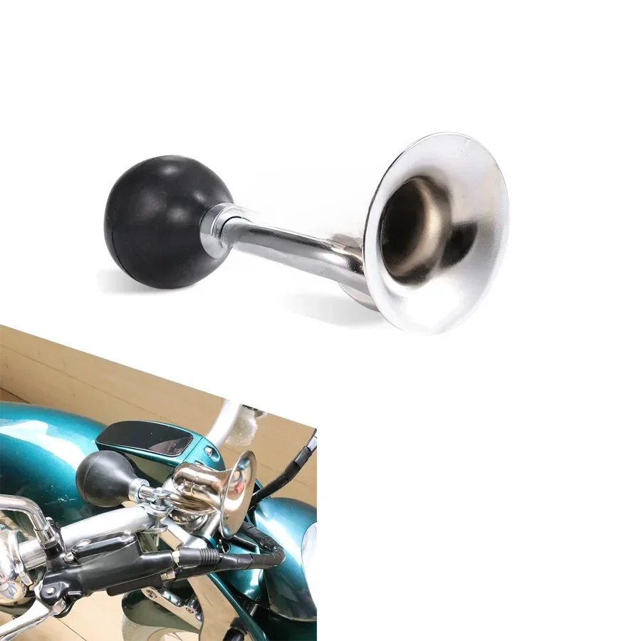 AliExpress NONE Universal Fit Motorcycle Bicycle Scooter Air Horn Hand-pinched Vintage Motorcycle Horn Stainless Steel Rain Proof and No Rust