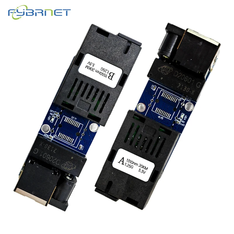 5 Pairs Mini SC Gigabit fiber Media Converter 1F1E placa metro fibra PCBA Board Single mode Simplex 100/1000M Fiber Switch